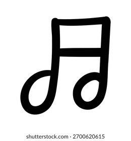 Hand drawn music note key outline element icon