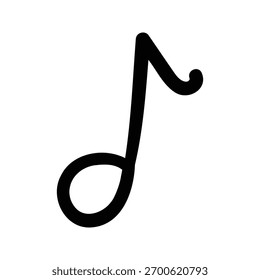 Hand drawn music note key outline element icon