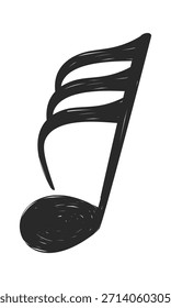 Símbolo de nota musical dibujado a mano