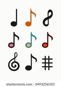 Hand Drawn Music notes. Doodle Vector Sketch Illustration