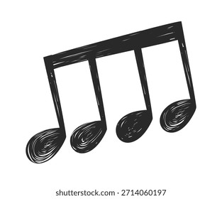 Doodle de notas musicales dibujadas a mano