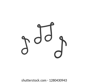 Hand drawn music notes. Music icon. Music notes vector design.