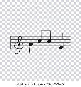 Hand drawn Music Notes isolated on transparent background. Sketch. Vector illustration.