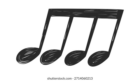 Mão desenhado notas musicais melodia