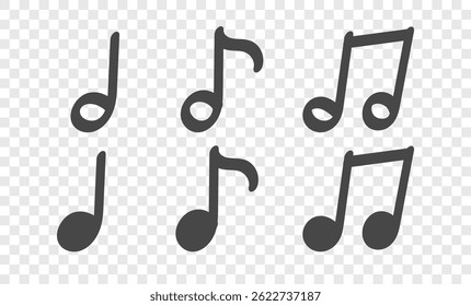 Notas musicais desenhadas à mão. Ilustração de Penbrush. Vetor