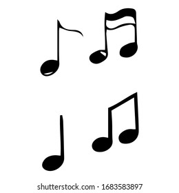 Hand drawn music notes set, vector illustration.