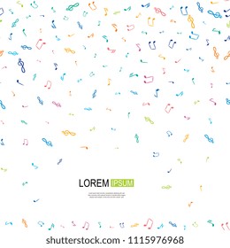 Hand Drawn Music Notes Vector Endless Background. Musical Seamless Pattern with Note Icons