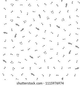 Hand Drawn Music Notes Vector Endless Background. Musical Seamless Pattern with Note Icons