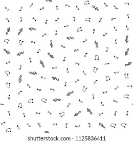 Hand Drawn Music Notes Vector Endless Background. Musical Seamless Pattern with Note Icons