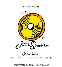 Hand drawn Music poster illustration - vector