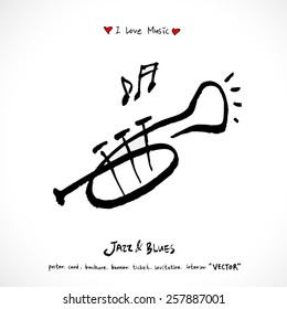 Hand drawn Music poster illustration - vector