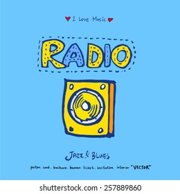 Hand drawn Music poster illustration - vector