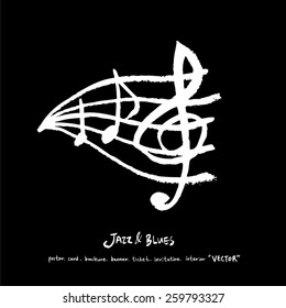 Hand drawn Music poster illustration - vector