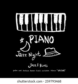 Hand drawn Music poster illustration - vector