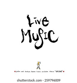 Hand drawn Music poster illustration - vector