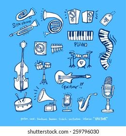 Hand drawn Music poster illustration - vector