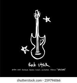 Hand drawn Music poster illustration - vector