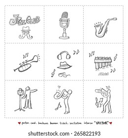 Hand drawn Music poster illustration - vector