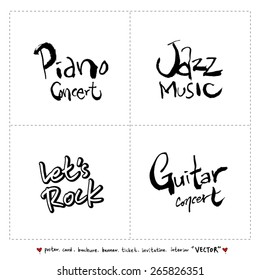 Hand drawn Music poster illustration - vector 