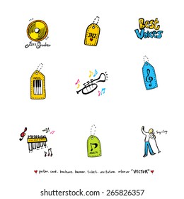 Hand drawn Music poster illustration - vector