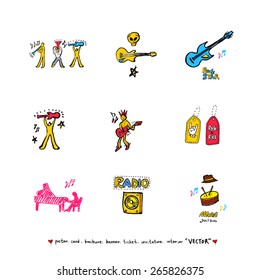 Hand drawn Music poster illustration - vector