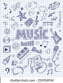 Hand drawn music set 