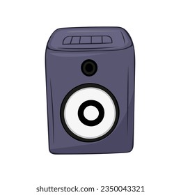 Hand drawn Music speaker icon. Cartoon illustration of music speaker vector icon on white background.