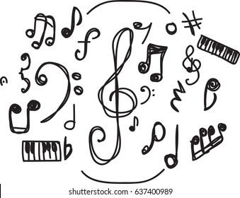 Hand drawn music symbol vector