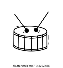 Hand drawn musical drum. Musical instruments doodle style.