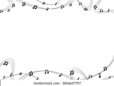 marco de notas musicales dibujado a mano