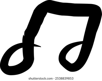 Notas musicales dibujadas a mano. Símbolos musicales con líneas negras. Icono de nota musical. Agudos negros, nota, agudo, natural, plano, medida, barra, pentagrama y más. Icono de nota musical