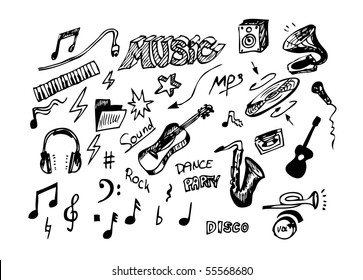 hand drawn musical object