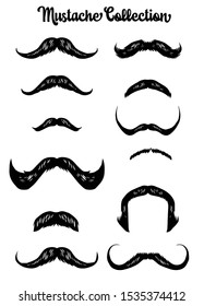 hand drawn of mustache collection