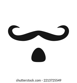 Hand drawn mustache with a goatee on a white background. isolated vector graphic
