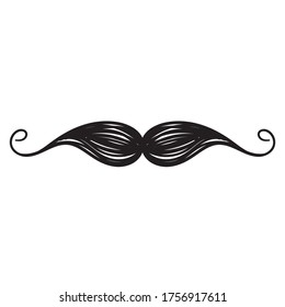 hand drawn mustache icon illustration doodle style vector