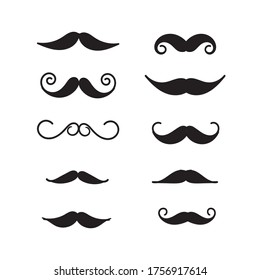 hand drawn mustache icon illustration doodle style vector