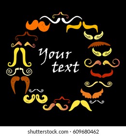Hand drawn mustache set. vector, mustache, style