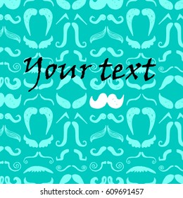 Hand drawn mustache set. vector, mustache, style