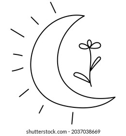 hand drawn mystic boho design element for halloween illustration vector EPS10