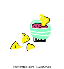 Hand drawn nachos vector illustration