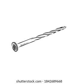 Esbozo vectorial de las cabezas dibujadas a mano. Dibujo de Doodle. Herramienta de remodelación de la casa de esbozos vectores. ilustración de dibujo de vector de uñas