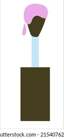 Esmalte de uñas de mano. Ilustración vectorial plana.