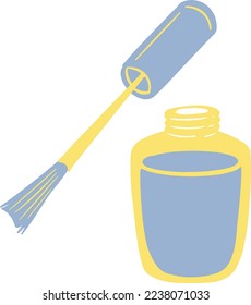 Hand drawn nail top coat illustration