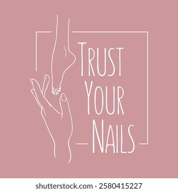Hand drawn nails minimal logo design