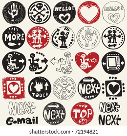 hand drawn naive design elements