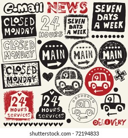 hand drawn naive design elements