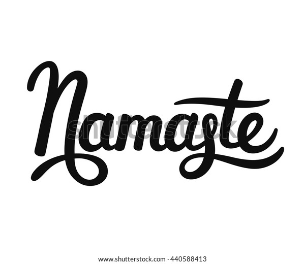 Hand Drawn Namaste Lettering Indian Greeting Stock Vector (Royalty Free ...
