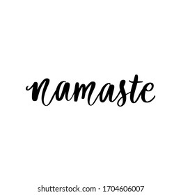 Hand drawn namaste vector quote. Hello in hindi. Indian phrase. Motivation yoga lettering inscription for t-shirt print, cards, posters.