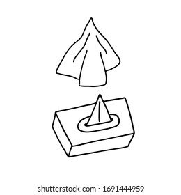 Hand drawn napkins pack. Isolated. Vector.