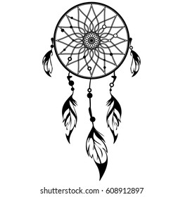 Dream Catcher Feathers Zentangle Style High Stock Vector (Royalty Free ...
